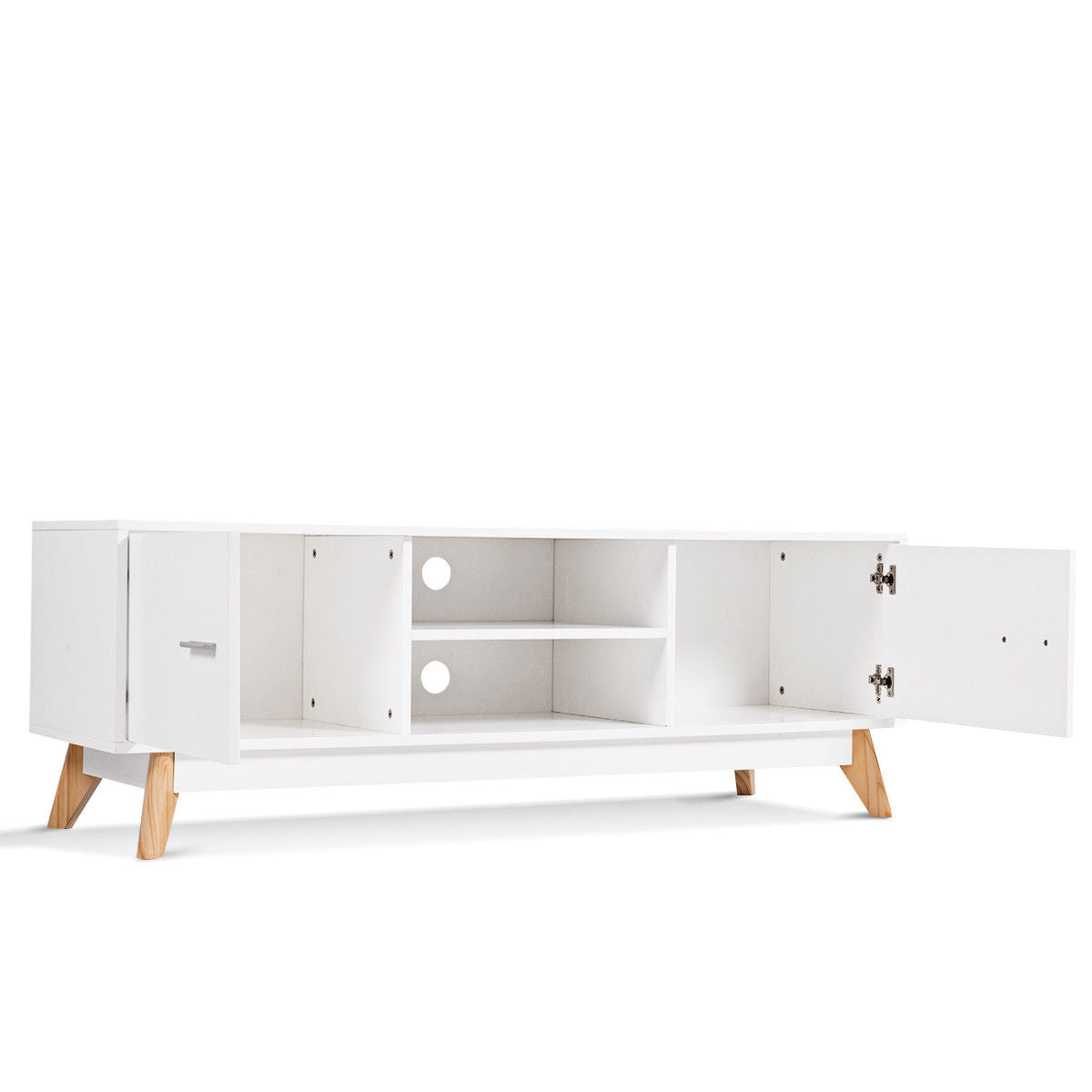 Stylish Wood Entertainment Center with Ample Storage for 60 Inch TVs