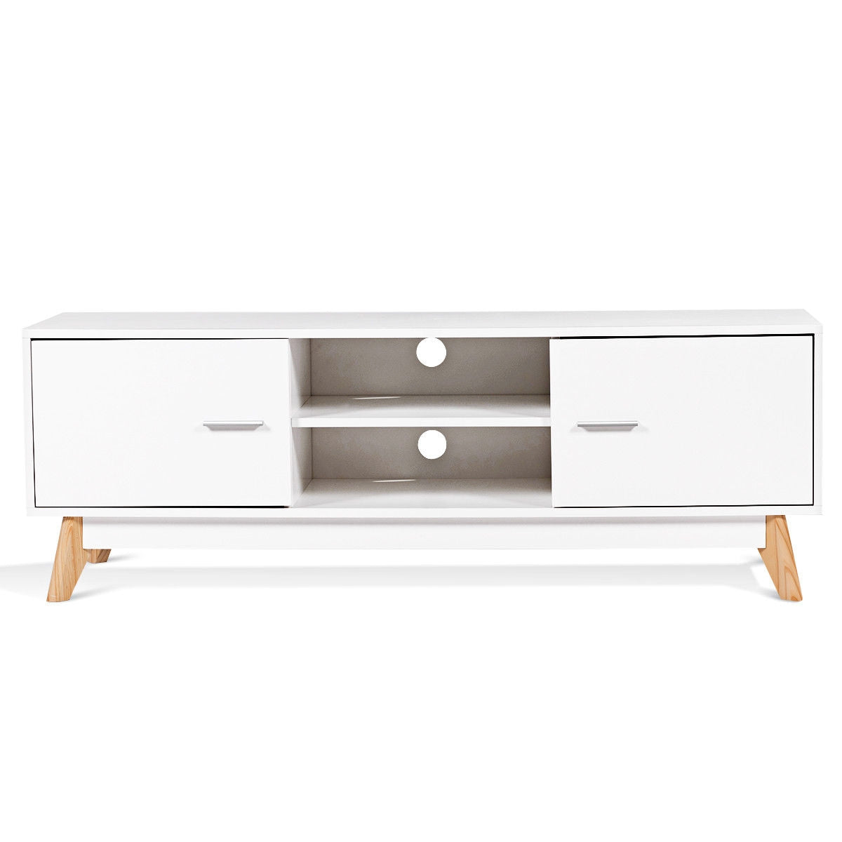 Stylish Wood Entertainment Center with Ample Storage for 60 Inch TVs