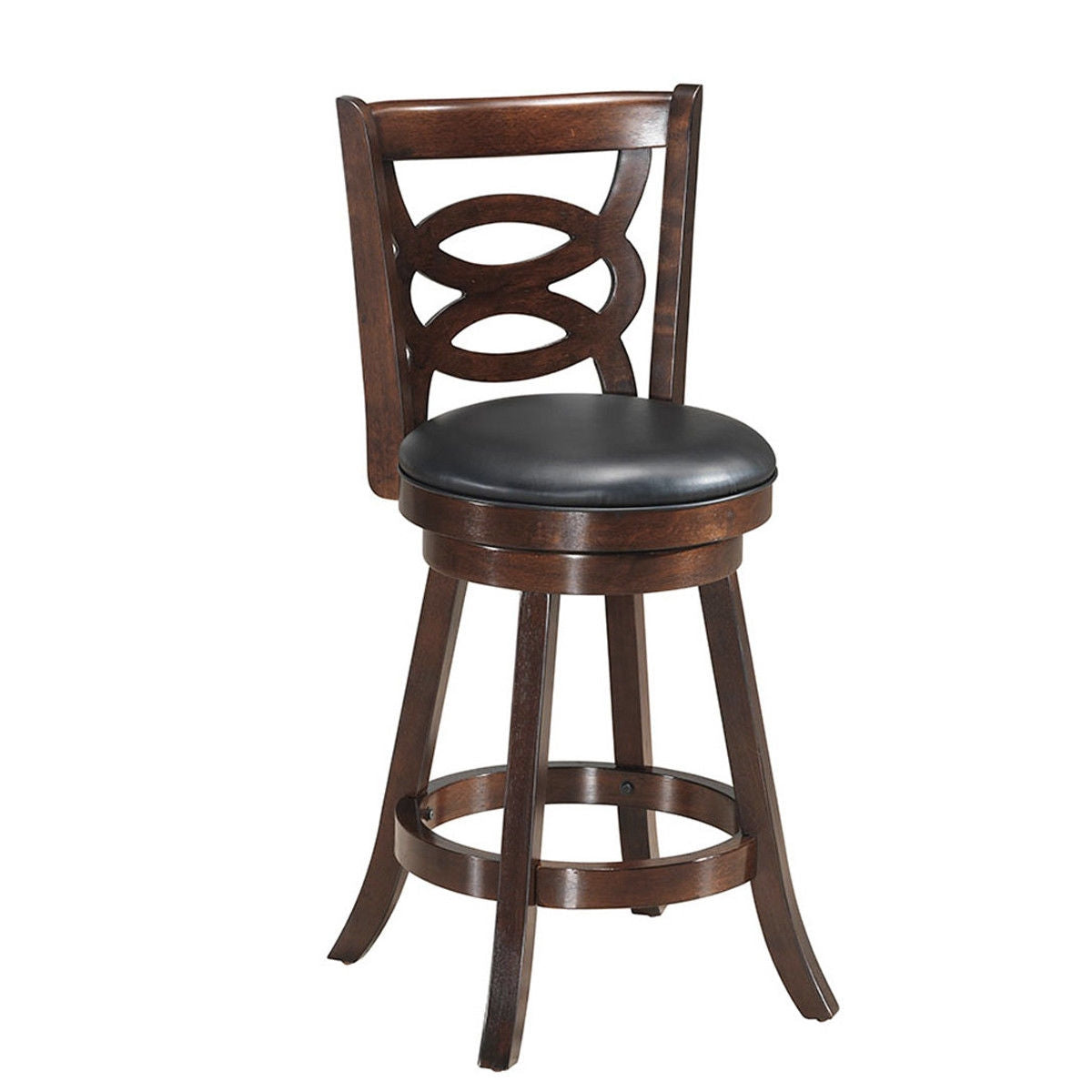 29 Inch Swivel Counter Height Dining Chair with Upholstered Cushion Seat