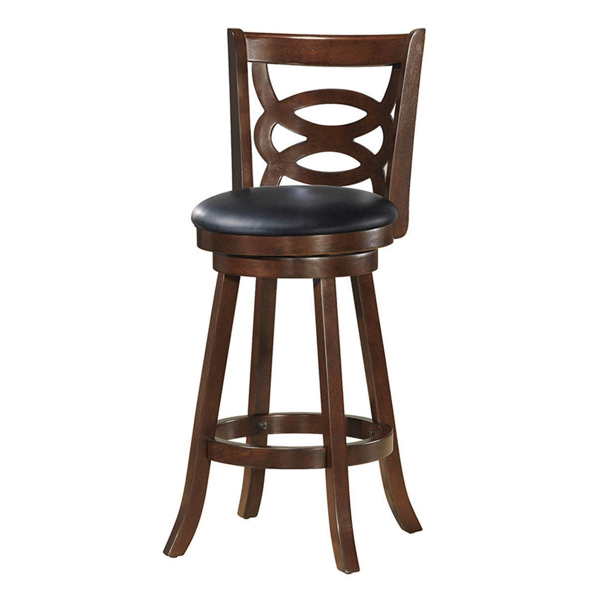 29 Inch Swivel Counter Height Dining Chair with Upholstered Cushion Seat