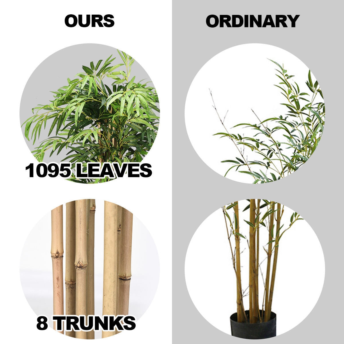 Elegant 5' Artificial Bamboo Tree with Silk Foliage for Indoor & Outdoor Spaces