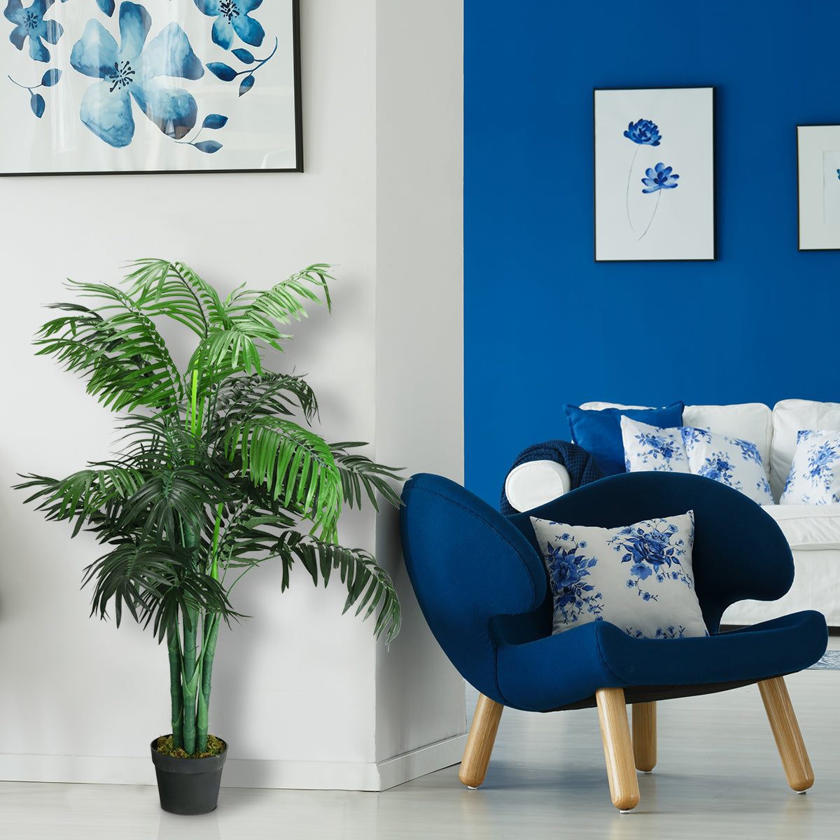 Realistic 3.5 ft. Artificial Areca Palm Tree in a Stylish Basket