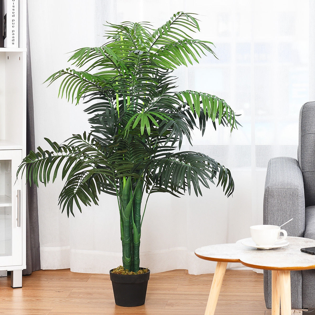 Realistic 3.5 ft. Artificial Areca Palm Tree in a Stylish Basket