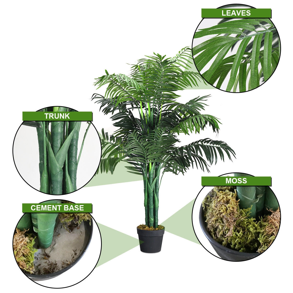 Realistic 3.5 ft. Artificial Areca Palm Tree in a Stylish Basket