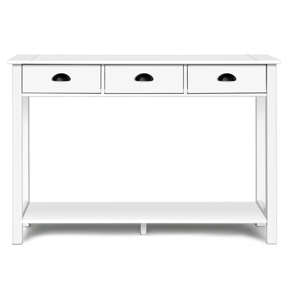 Modern Entryway Table with Storage Drawers and Bottom Shelf, 47 Inch Accent Desk