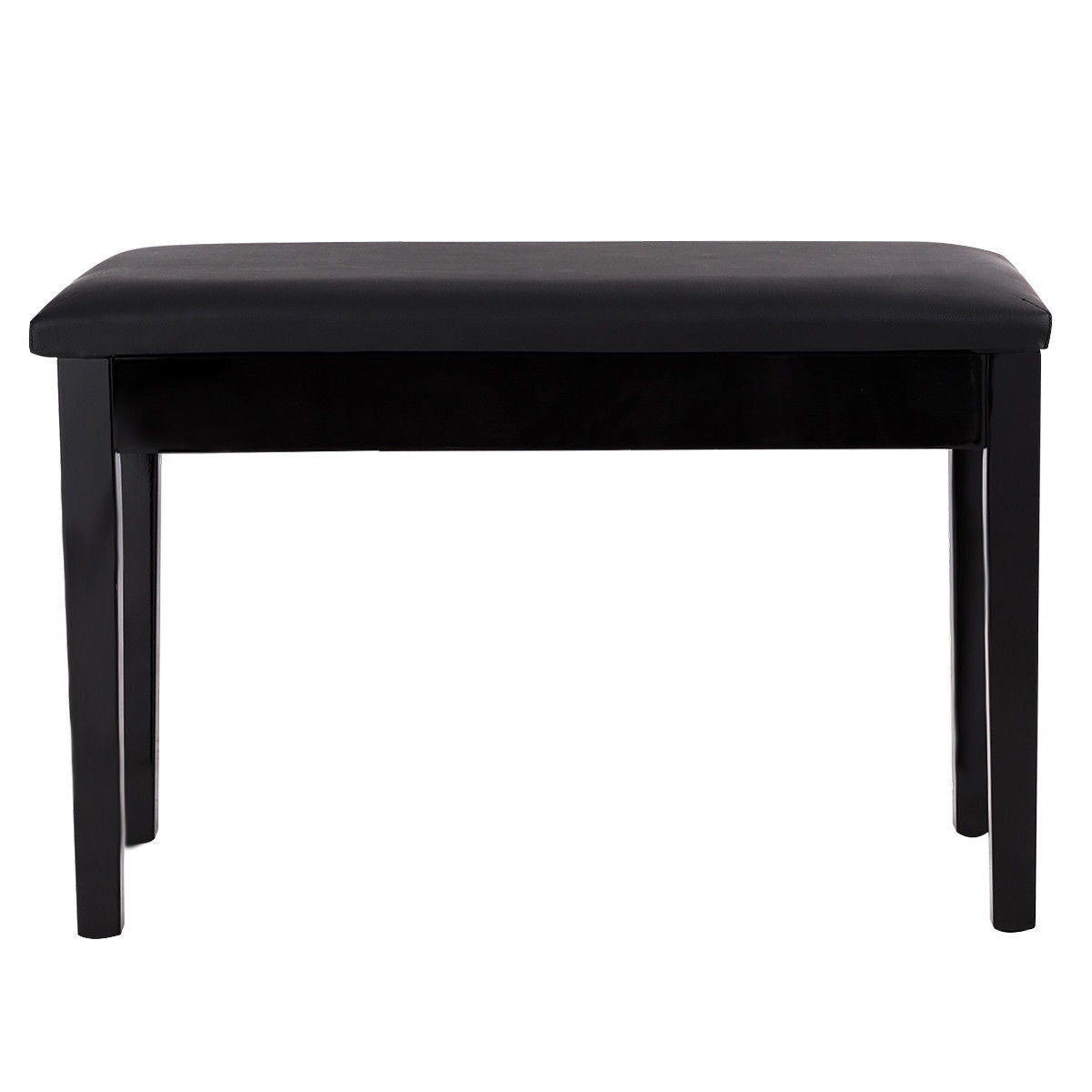 Comfortable PU Leather Piano Bench with Sturdy Solid Wood Base for Keyboard - Black