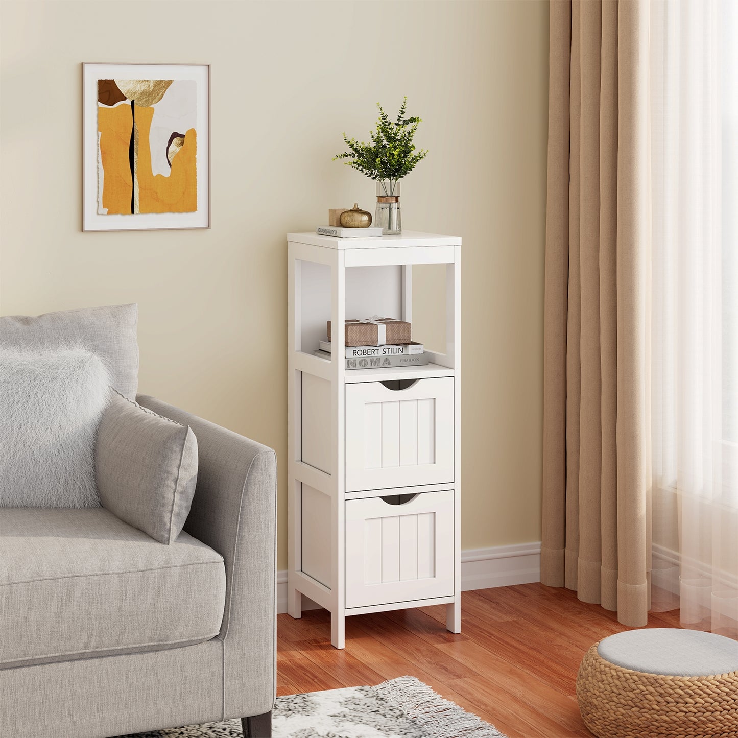 Multifunctional Bathroom Storage Cabinet with 2 Drawers