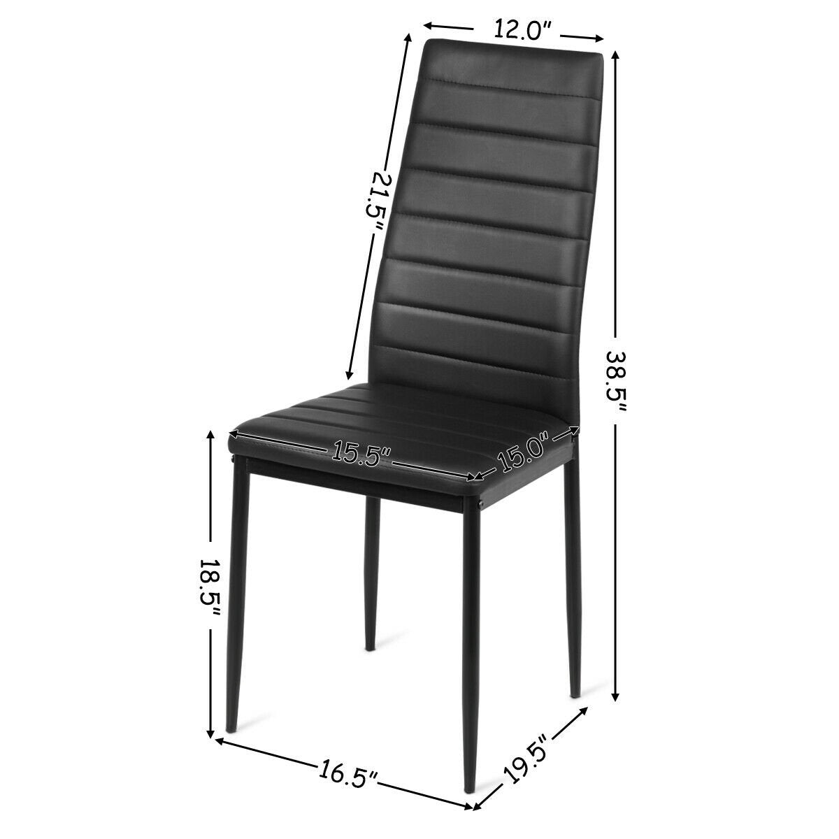 Set of 6 Modern High Back Dining Chairs with Comfortable Padded Seats