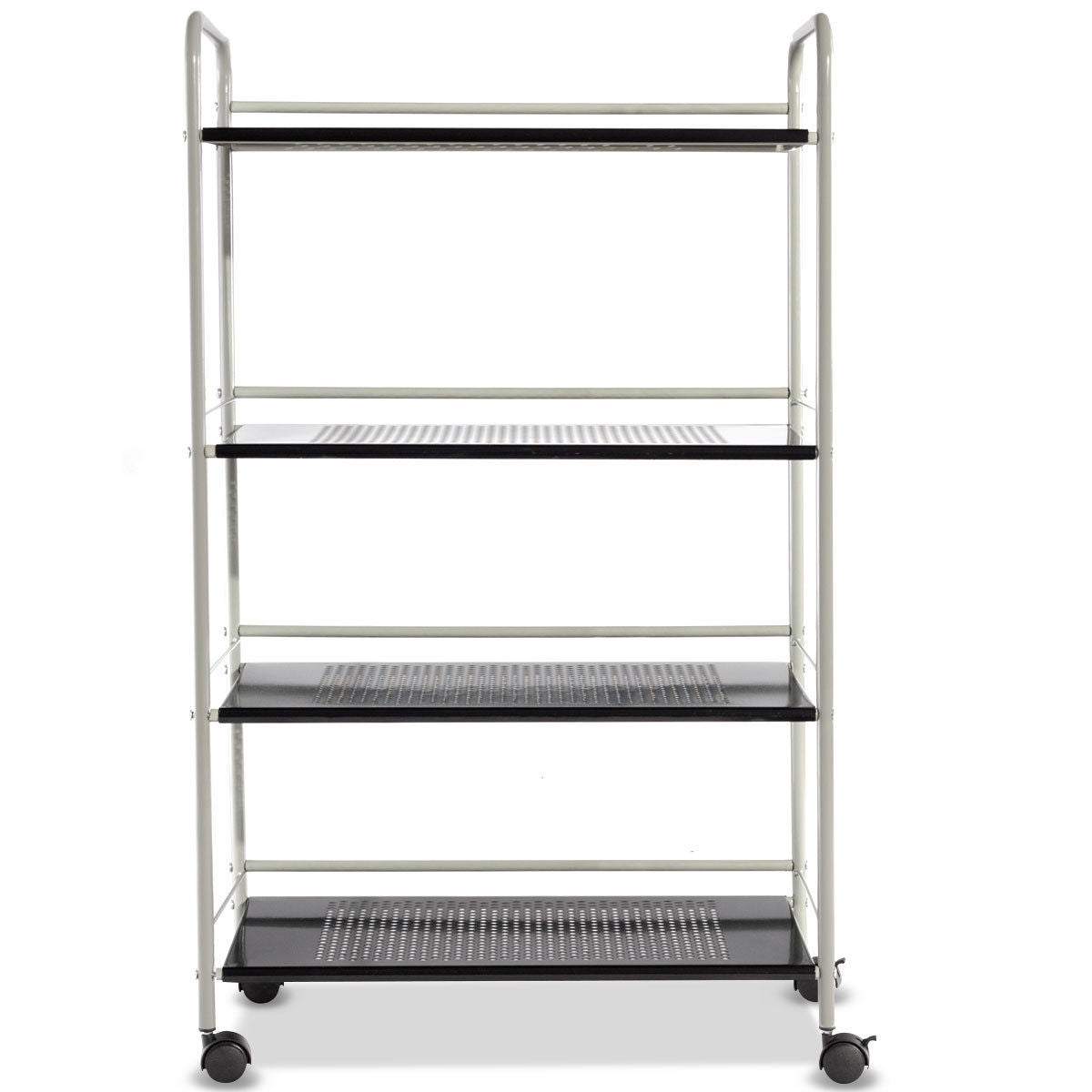 Metal Utility Storage Cart with Wheels and 4 Tier Shelves for Kitchen Bathroom Office – 23.5 Inch