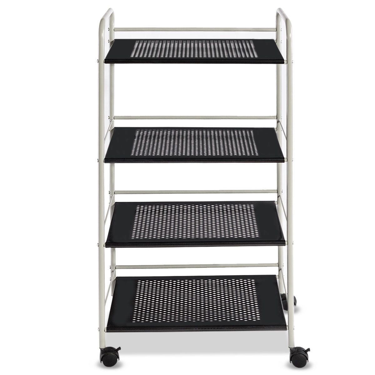Metal Utility Storage Cart with Wheels and 4 Tier Shelves for Kitchen Bathroom Office – 19.5 Inch