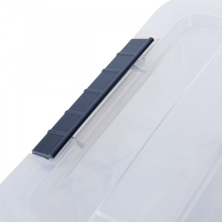 12 Pack Transparent Latch Storage Bins - 156 Quart Stackable Plastic Storage Tubs with Secure Lids for Organizing Home, Office, and Garage