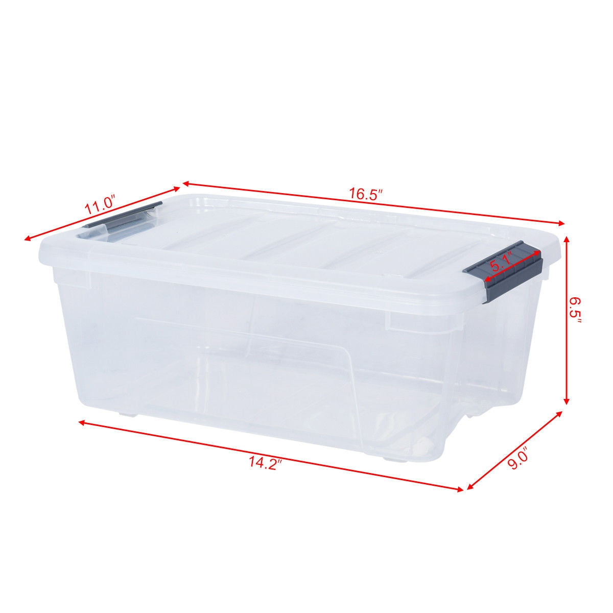 12 Pack Transparent Latch Storage Bins - 156 Quart Stackable Plastic Storage Tubs with Secure Lids for Organizing Home, Office, and Garage