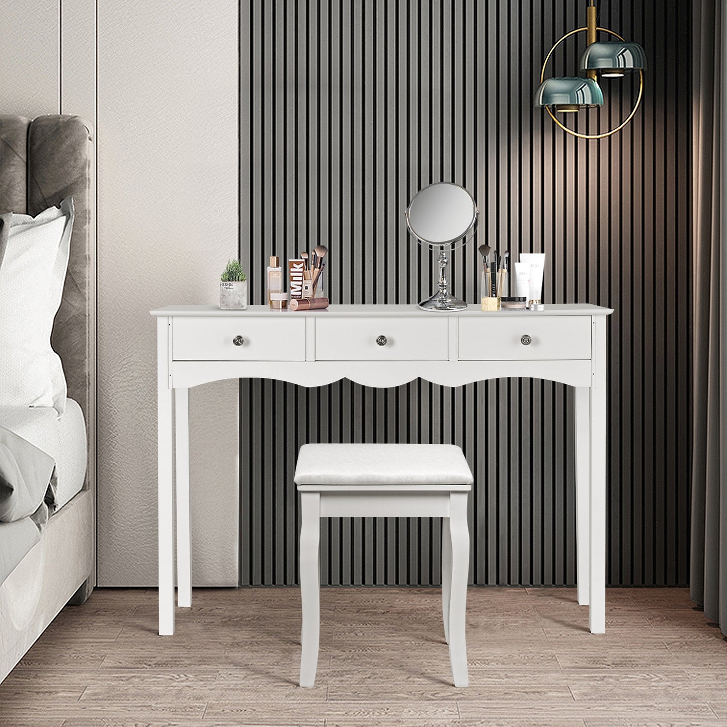 Elegant 3-Drawer Console Table for Entryway, Hallway, or Living Room – White Finish