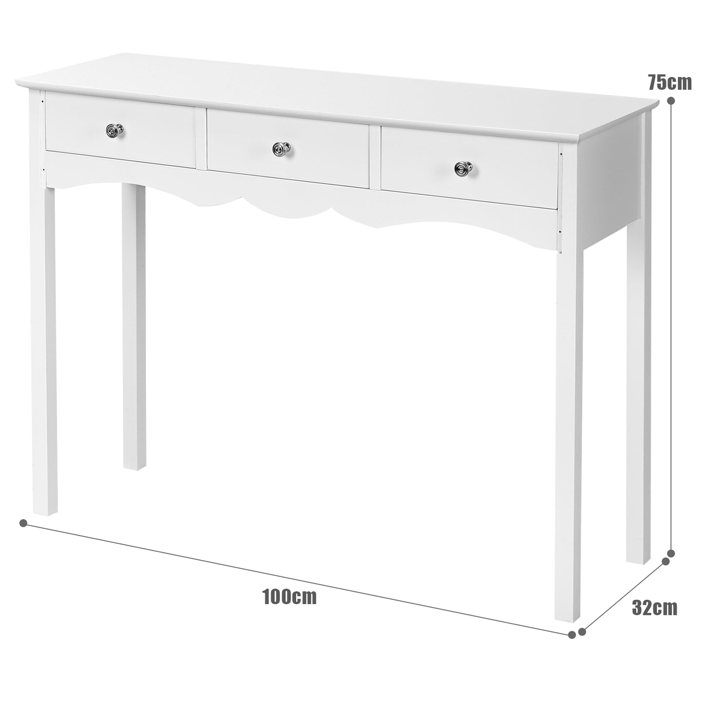 Elegant 3-Drawer Console Table for Entryway, Hallway, or Living Room – White Finish