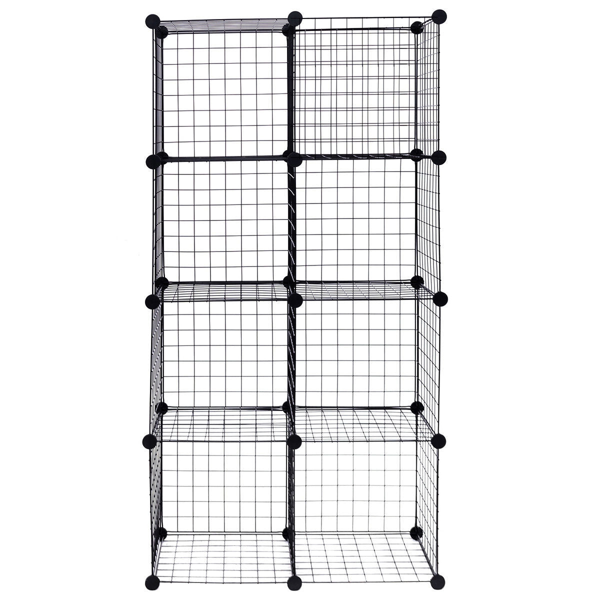 Modular 8-Cube Wire Storage Shelf – Interlocking DIY Grid Organizer for Home, Office, and Dorm