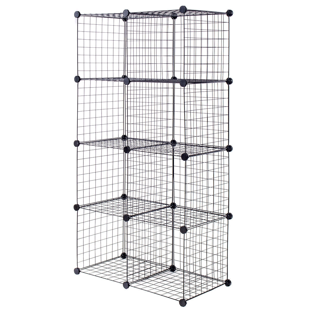 Modular 8-Cube Wire Storage Shelf – Interlocking DIY Grid Organizer for Home, Office, and Dorm