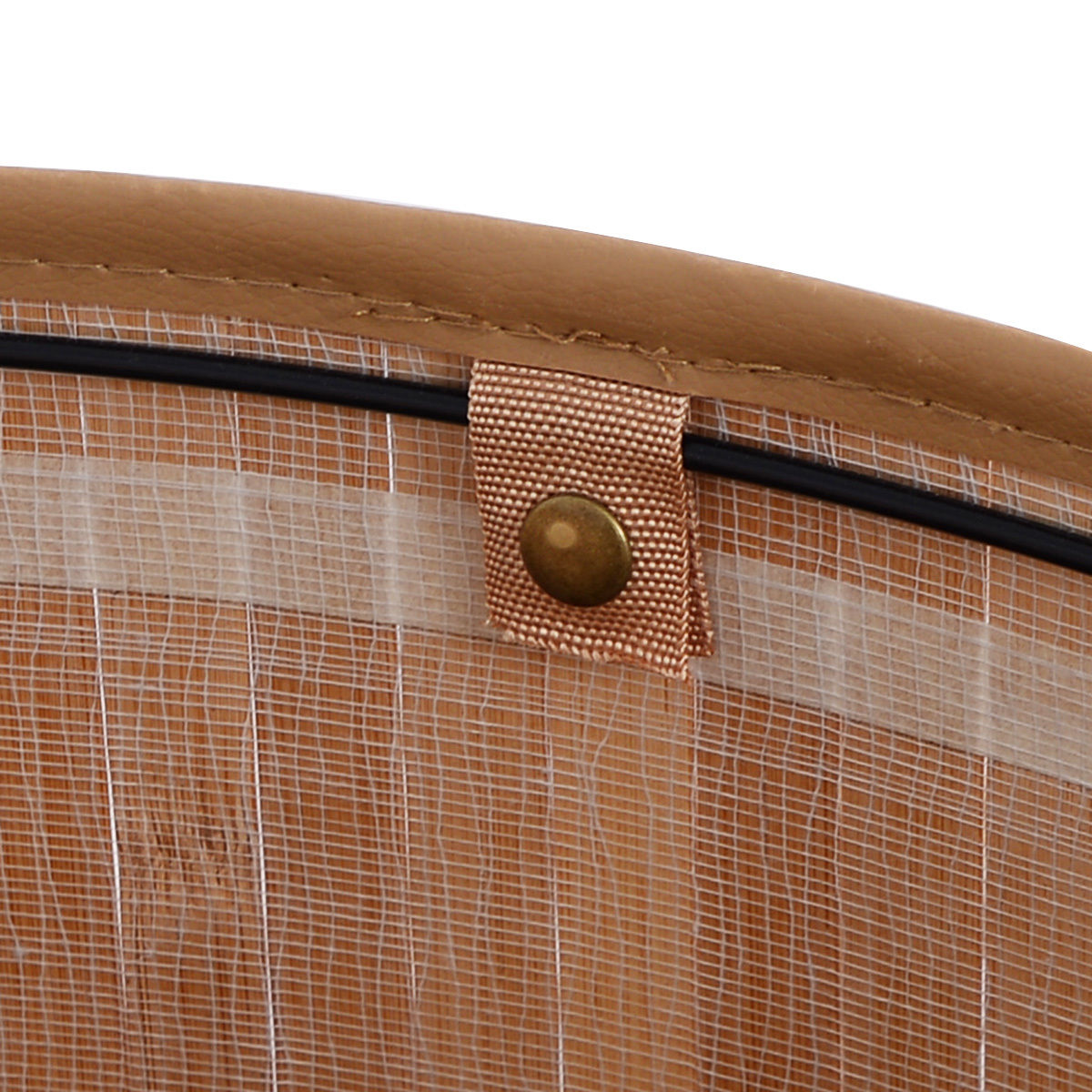 Corner Space Bamboo Laundry Basket with PU Leather Handles