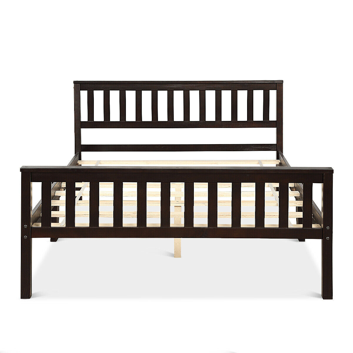 Premium Solid Wood Platform Bed with Elegant Headboard and Footboard - Full Size