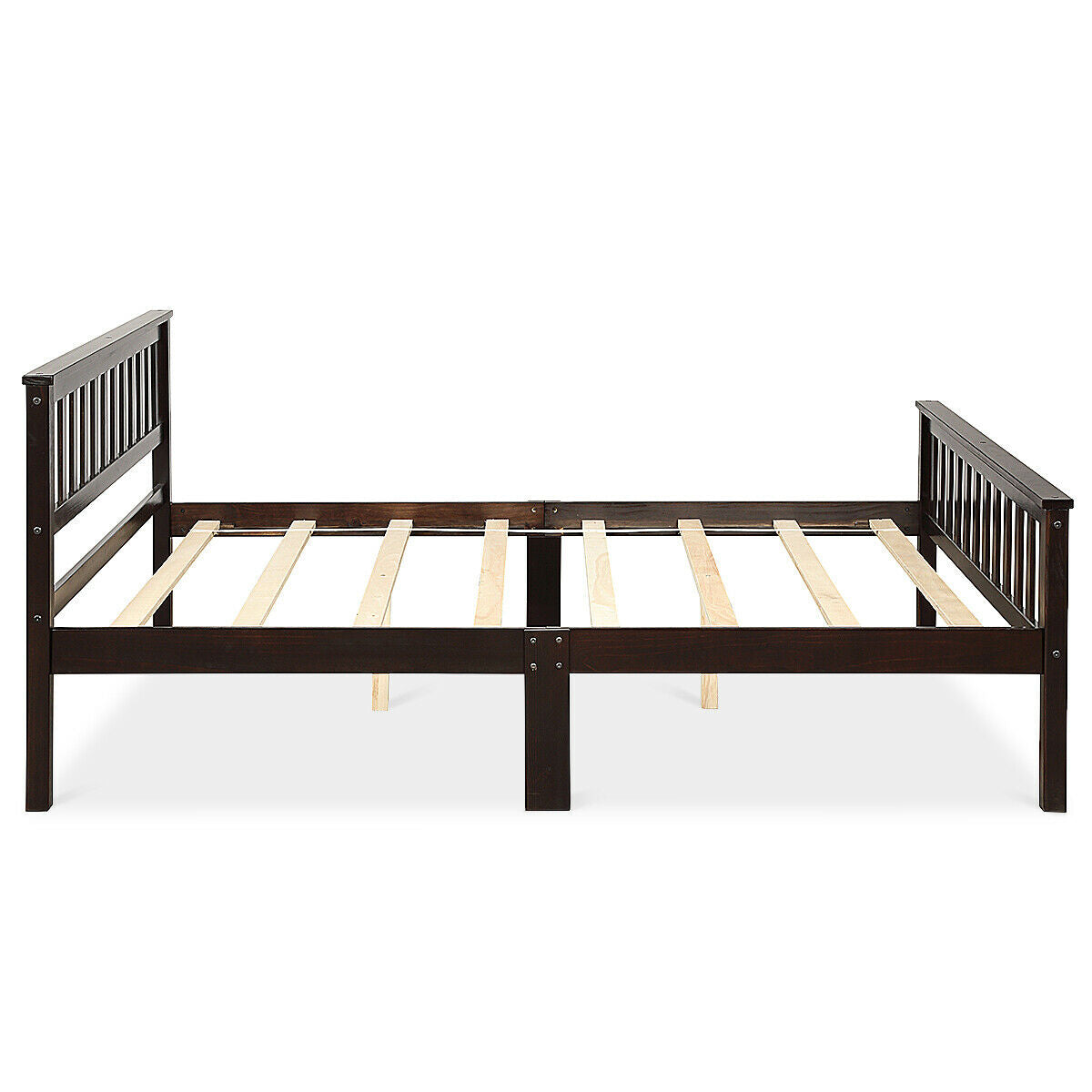 Premium Solid Wood Platform Bed with Elegant Headboard and Footboard - Full Size