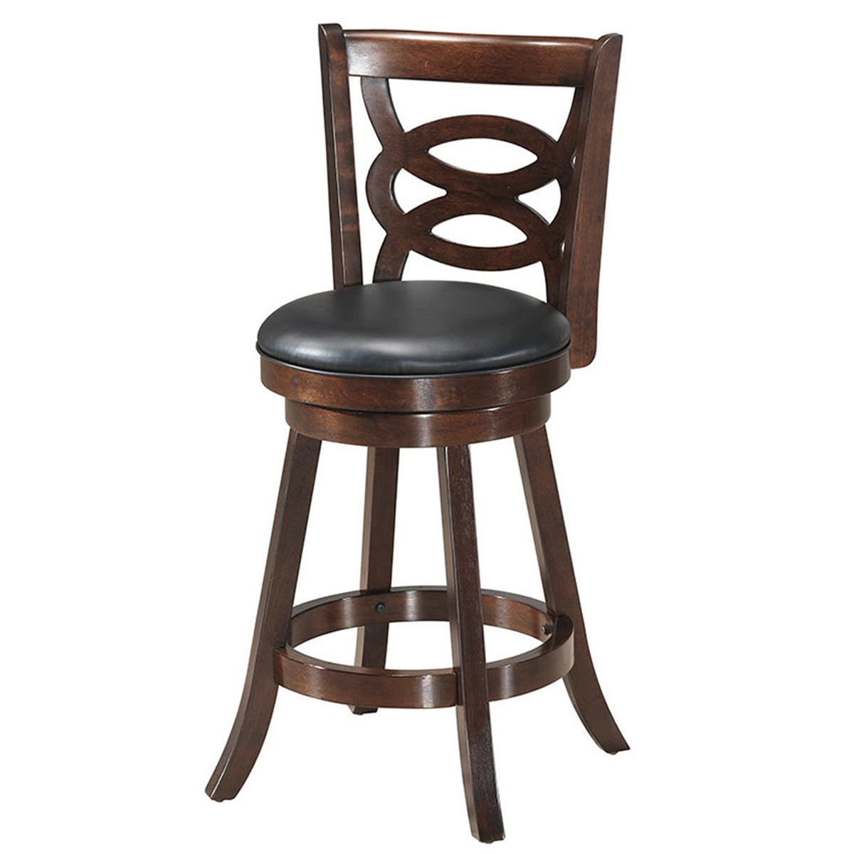 24 Inch Swivel Counter Height Dining Chair with Upholstered Cushion Seat