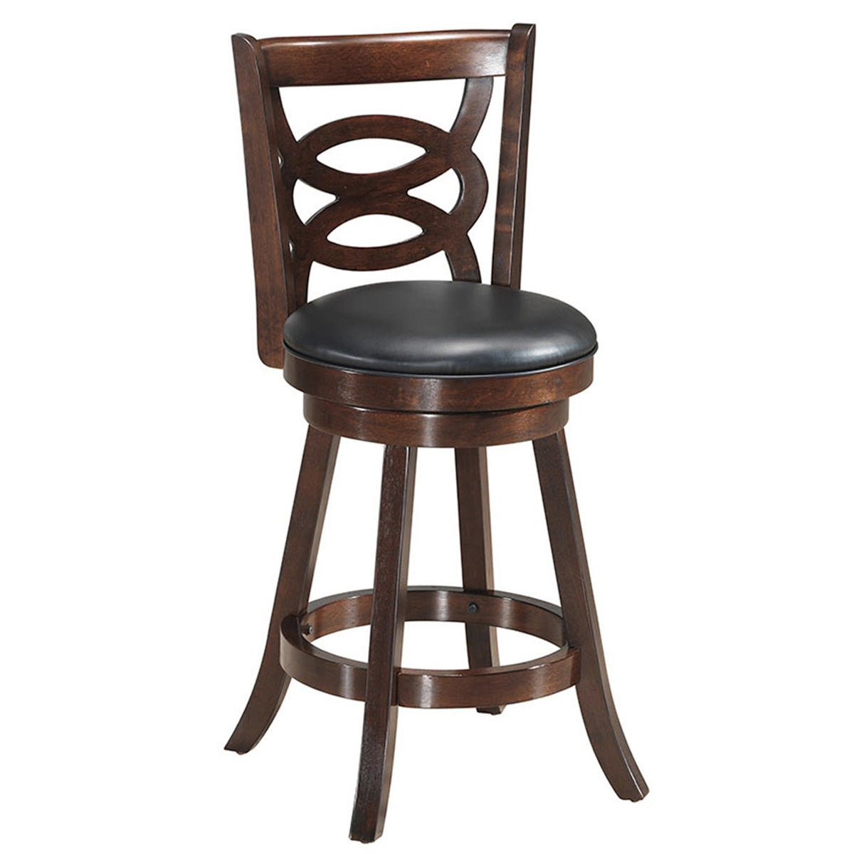 24 Inch Swivel Counter Height Dining Chair with Upholstered Cushion Seat