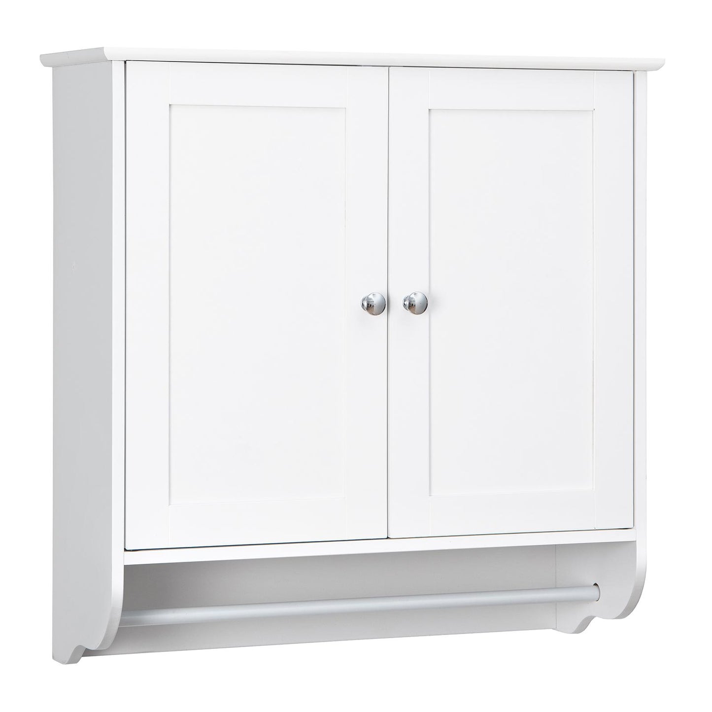 Elegant Wall-Mounted Medicine Cabinet with Adjustable Shelves & Towel Bar