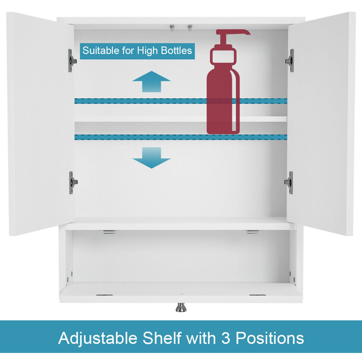 Modern White Wall-Mounted Medicine Cabinet with Mirror