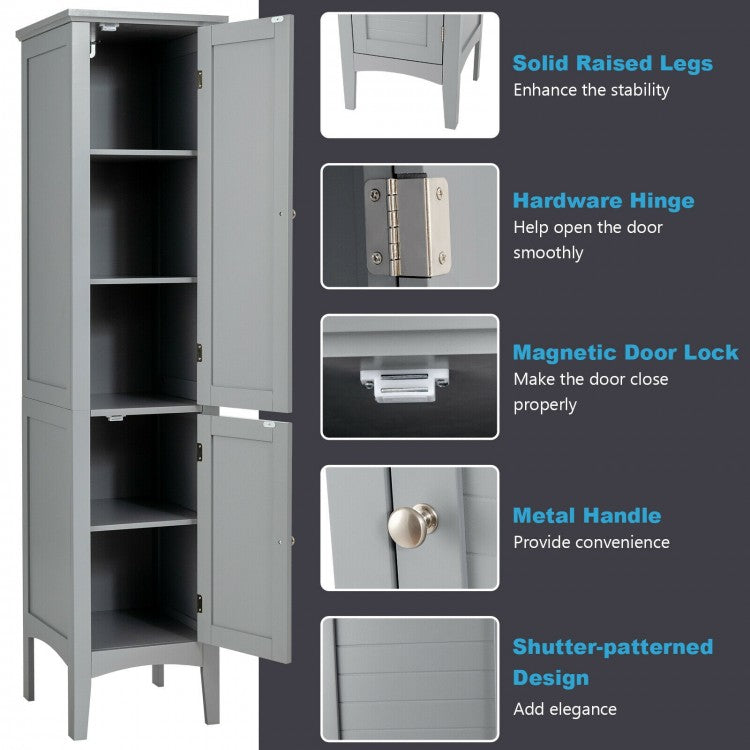 Multi Functional Freestanding Storage Cabinet for Bathroom, Kitchen, and Living Room