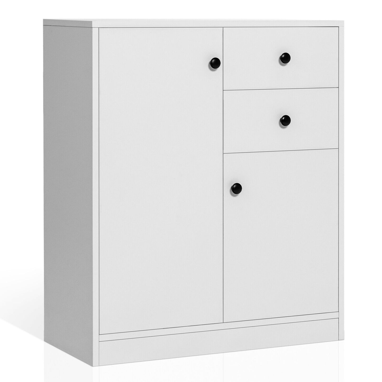 Modern 2 Door Freestanding Sideboard with Adjustable Shelves for Ample Storage
