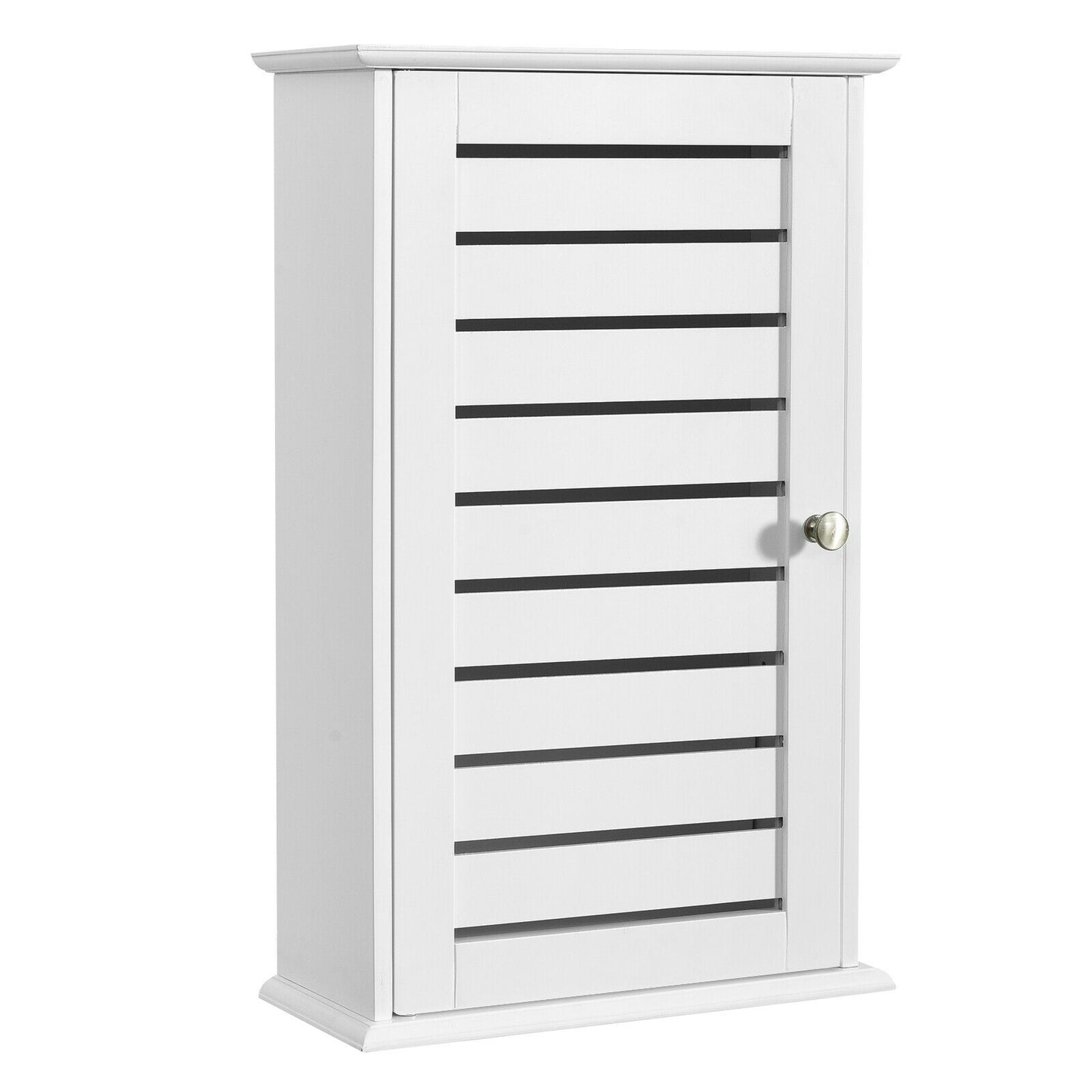 Wall-Mounted Medicine Cabinet with Adjustable Shelves and Louver Door