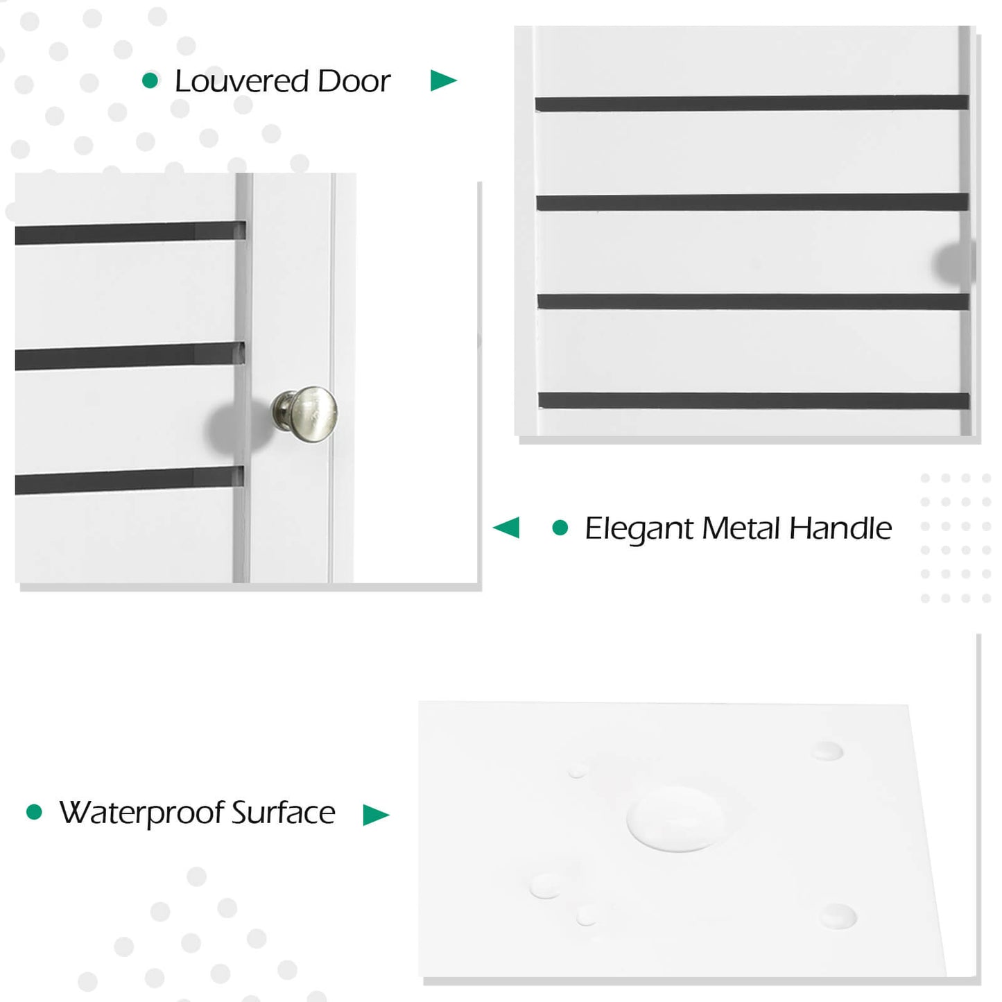 Wall-Mounted Medicine Cabinet with Adjustable Shelves and Louver Door
