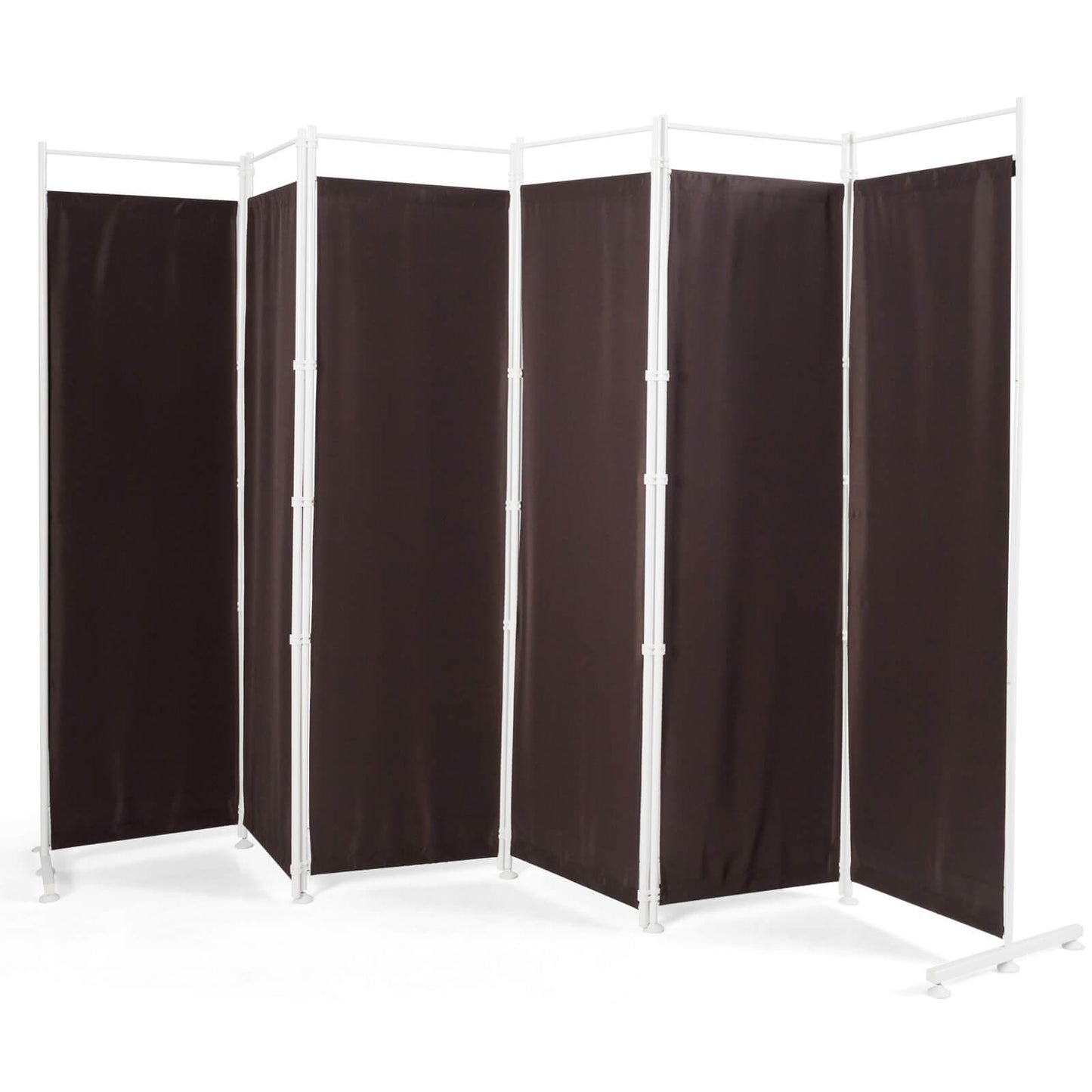 Elegant 6 Panel Folding Privacy Screen Room Divider - Brown