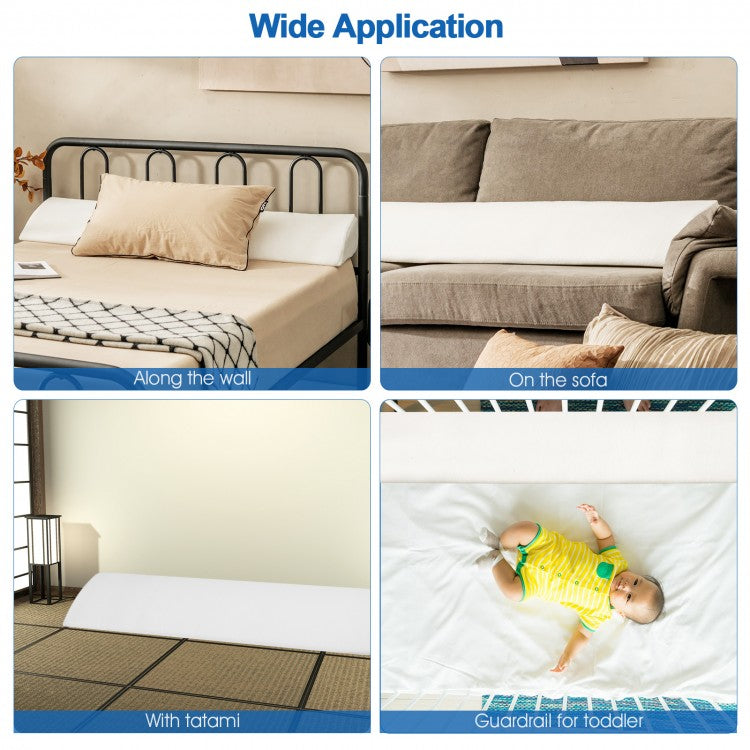 Bed Wedge Pillow with Side Pocket for Gap Filling and Neck Support
