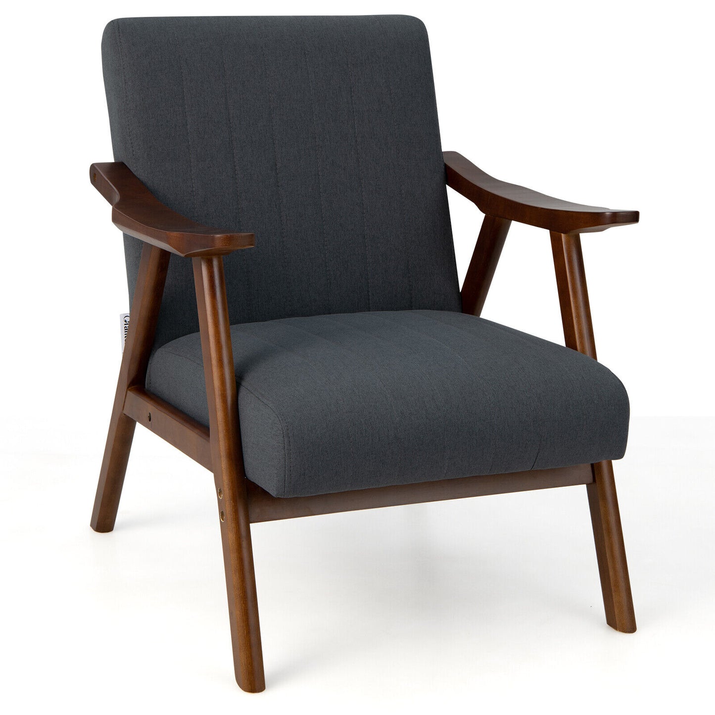 Ergonomic Lounge Armchair with Thick Cushion and Felt Pads Grey
