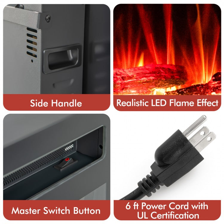 60 Inch Ultra Slim Electric Fireplace with Remote and Adjustable Timer