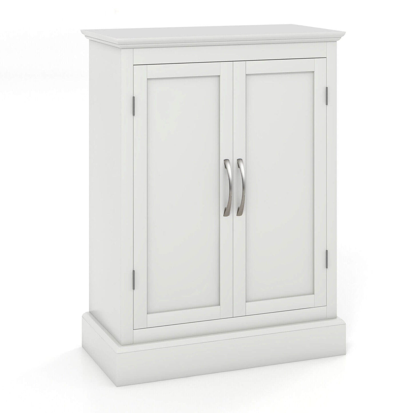 2 Door Freestanding Storage Cabinet with Adjustable Shelves and Waterproof Finish