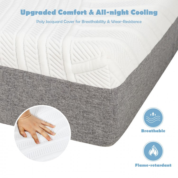 Twin XL Adjustable Bed Mattress with Gel Memory Foam & Convoluted Foam for Enhanced Comfort