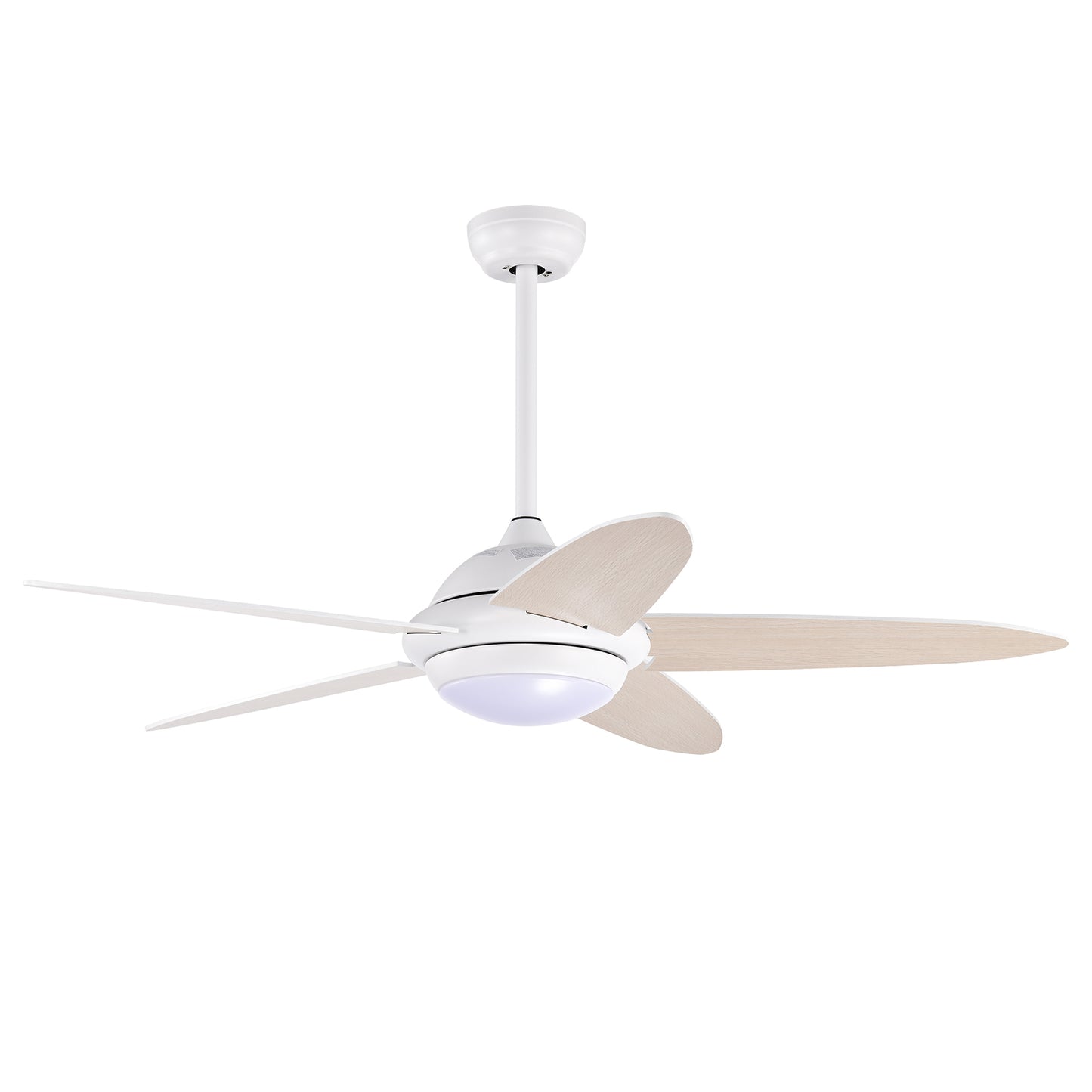 52 Inch Ceiling Fan with LED Light & 3 Adjustable Color Temperatures - White