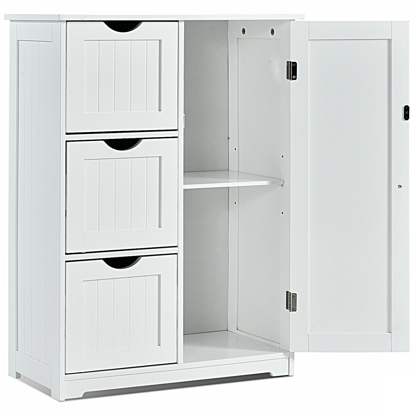 Compact Bathroom Storage Cabinet with 3 Drawers & Adjustable Shelf for Organized Storage
