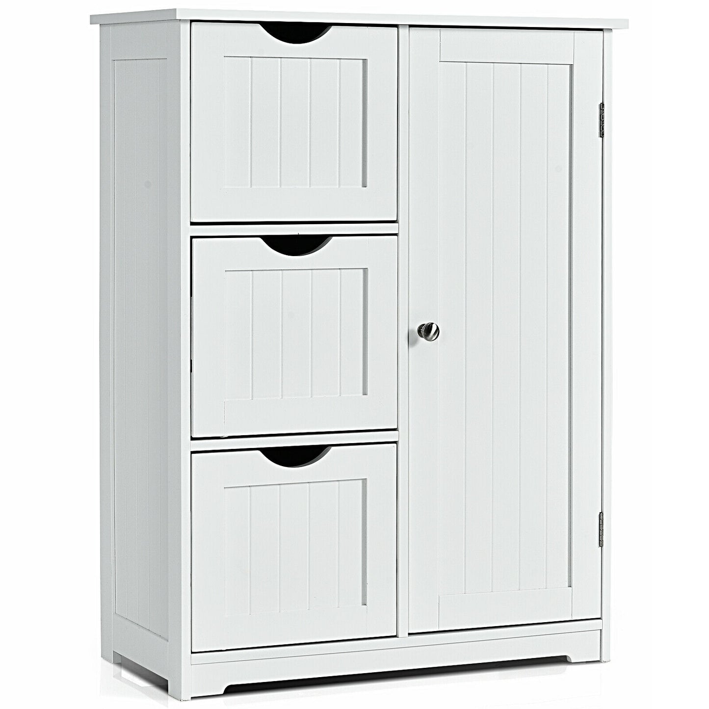 Compact Bathroom Storage Cabinet with 3 Drawers & Adjustable Shelf for Organized Storage