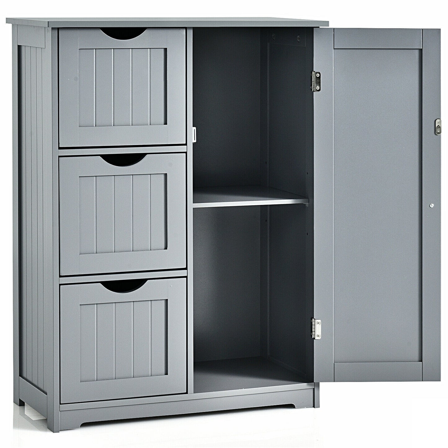 Compact Bathroom Storage Cabinet with 3 Drawers & Adjustable Shelf for Organized Storage