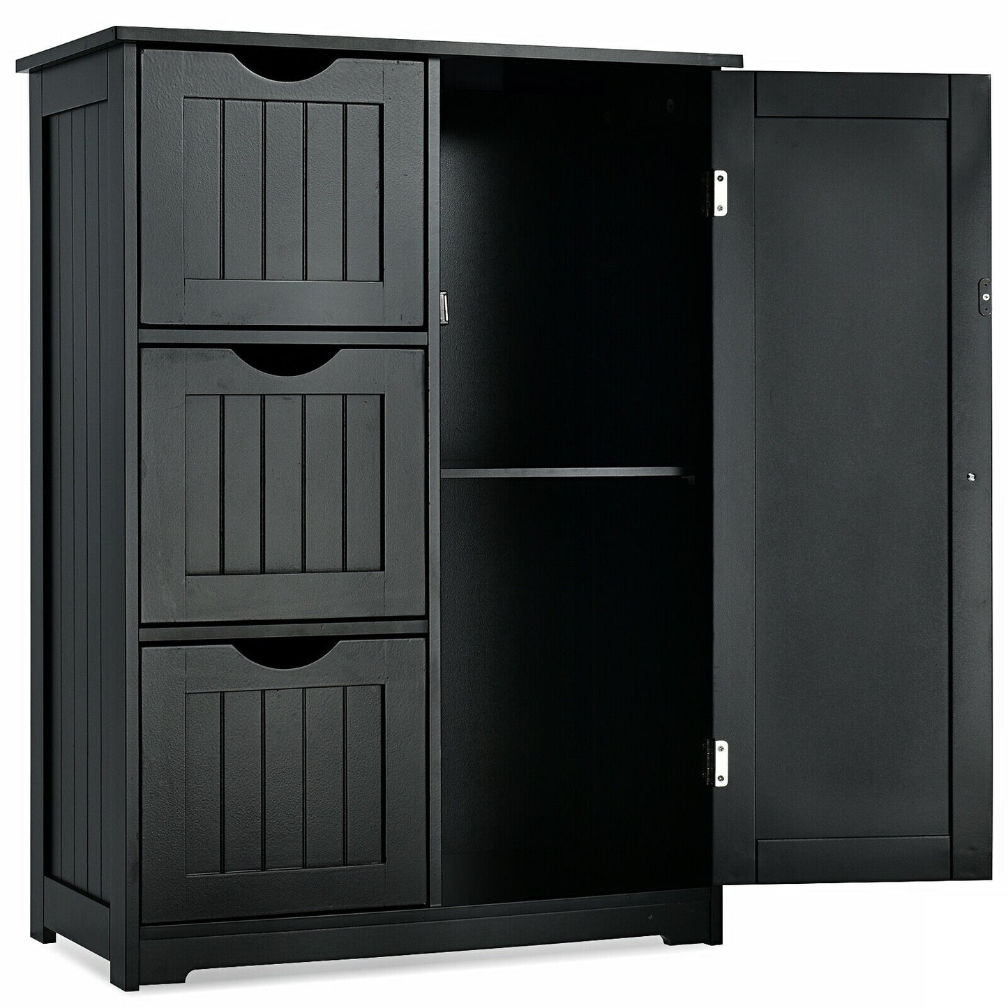 Compact Bathroom Storage Cabinet with 3 Drawers & Adjustable Shelf for Organized Storage