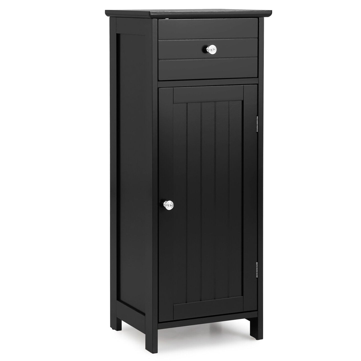 Compact Wooden Bathroom Storage Cabinet with Adjustable Shelf & Drawer