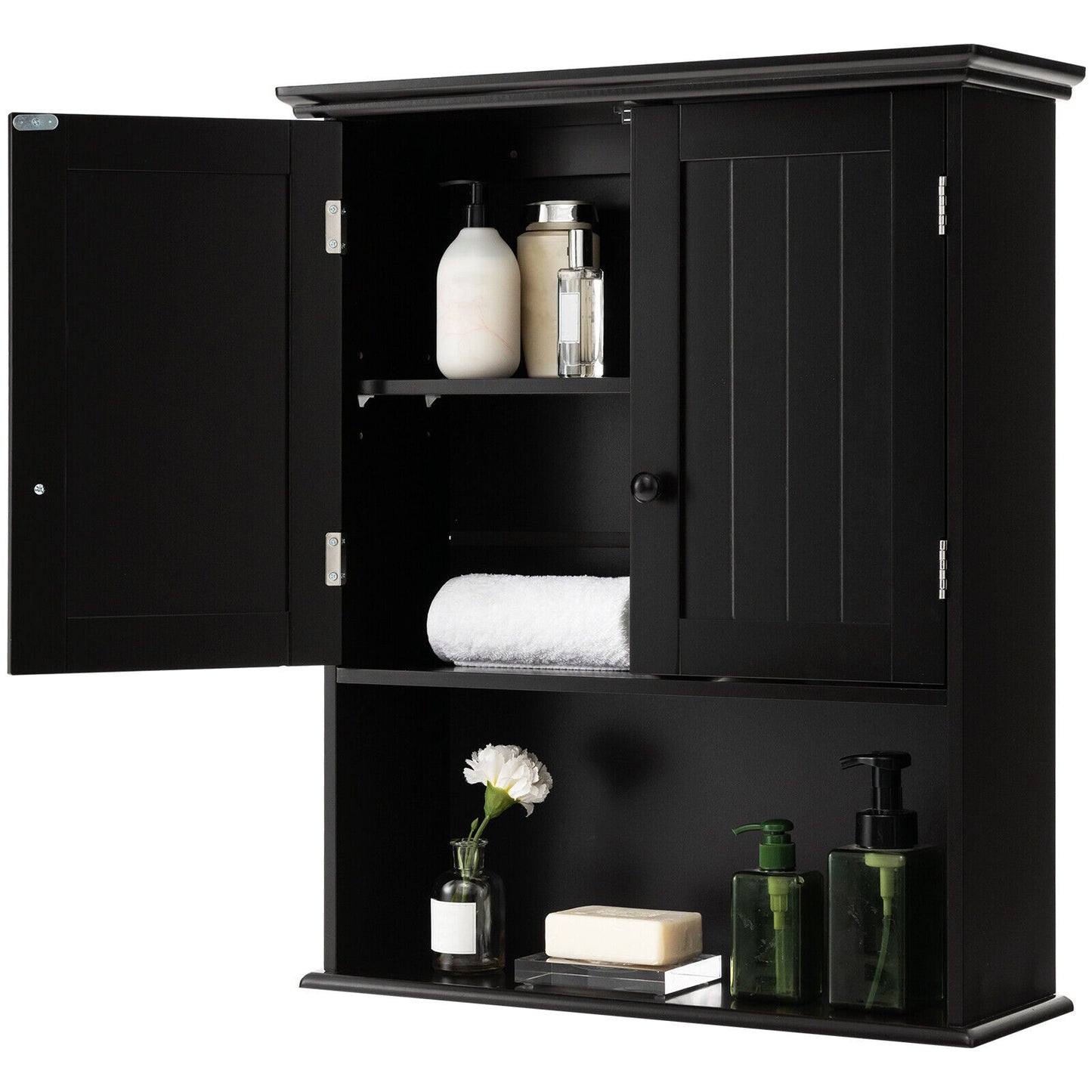 Wall-Mounted Medicine Cabinet with Adjustable Shelves and Storage