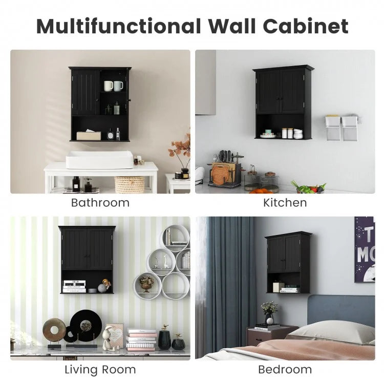 Wall-Mounted Medicine Cabinet with Adjustable Shelves and Storage