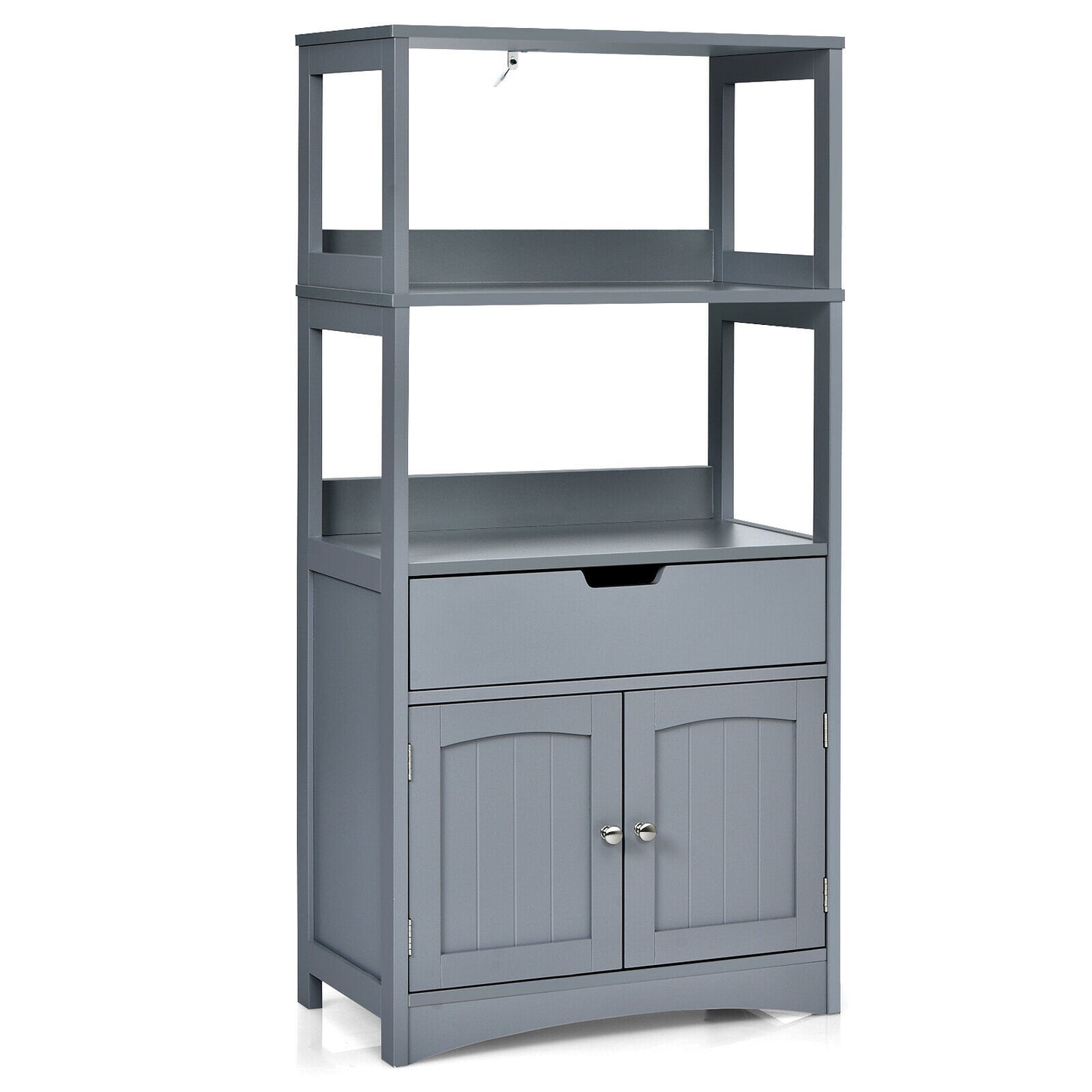 MDF Multifunctional Storage Cabinet with Shelves, Drawer & Enclosed Cabinet