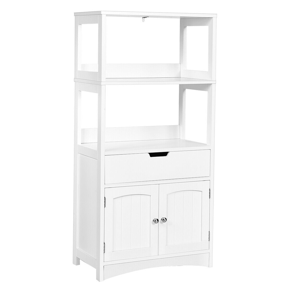 MDF Multifunctional Storage Cabinet with Shelves, Drawer & Enclosed Cabinet