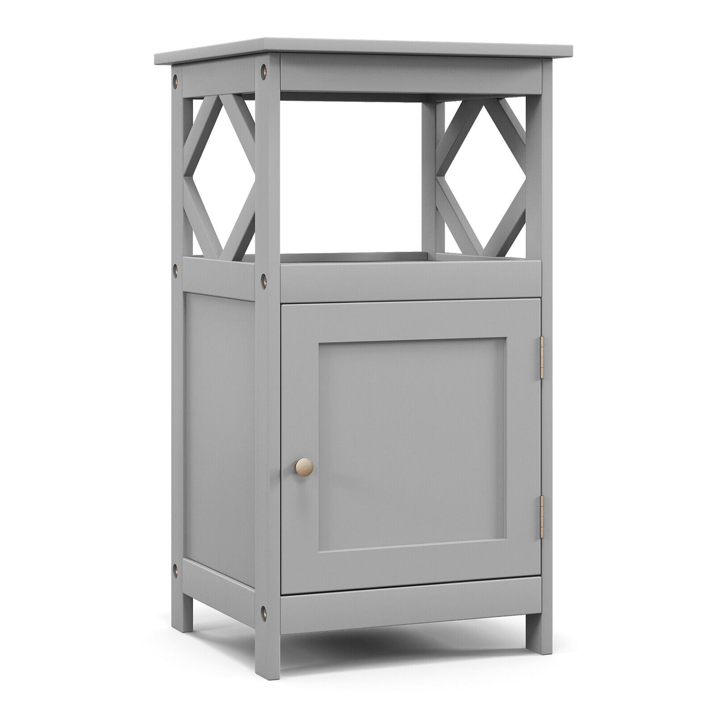 Stylish Bathroom Floor Cabinet with Open Shelf & Single Door Storage