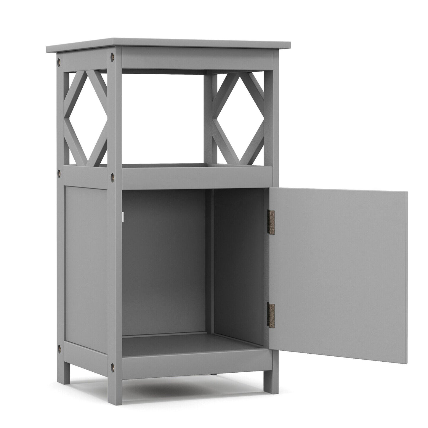 Stylish Bathroom Floor Cabinet with Open Shelf & Single Door Storage
