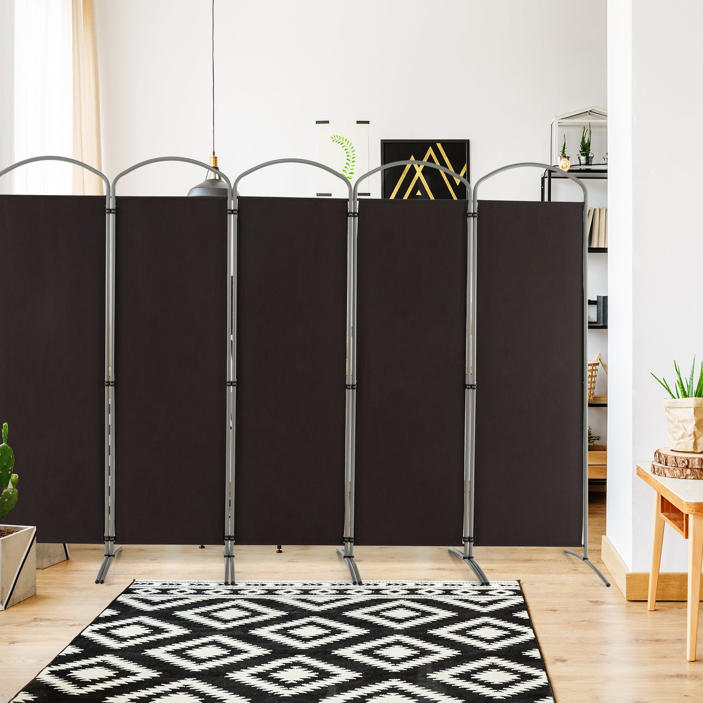 6 Foot 6-Panel Folding Freestanding Room Divider for Ultimate Privacy - Brown